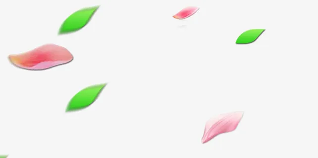 绿叶花瓣漂浮素材免抠