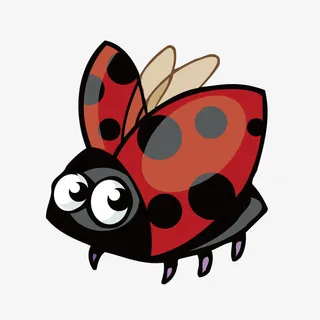 手绘七星瓢虫免抠