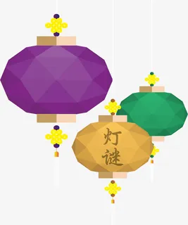 节日卡通猜灯谜灯笼免抠