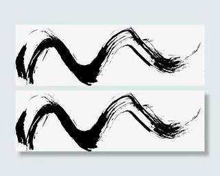 曲线波浪图形免抠