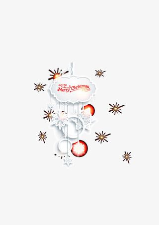 精美雪花吊饰圣诞卡矢量素材免抠