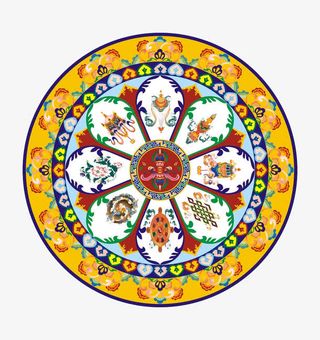 藏族吉祥八宝图案矢量免抠