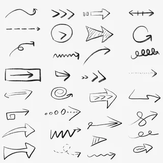 箭头 符号 涂鸦 手绘箭头免抠