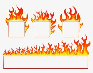 创意红色火焰边框免抠