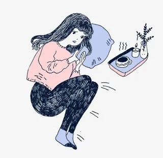 躺着玩手机的女孩免抠