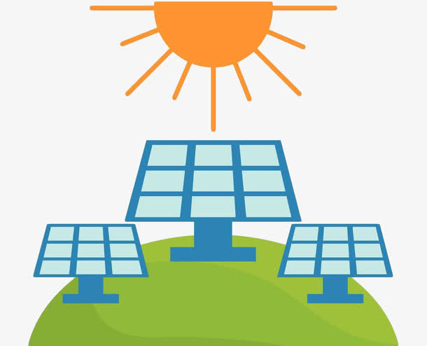手绘扁平能源发电装置免抠