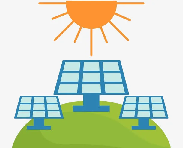 手绘扁平能源发电装置免抠