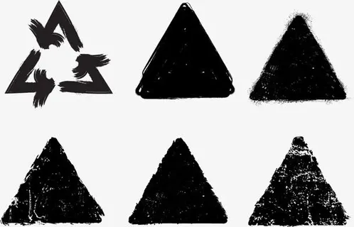 矢量黑色笔触墨迹模板免抠