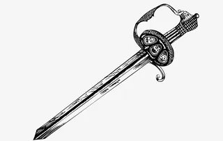 黑色中国风短剑免抠