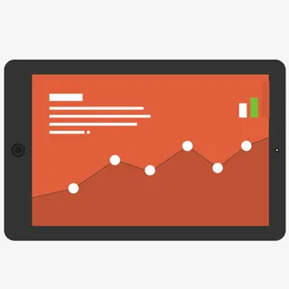 矢量扁平化黑色平板电脑免抠