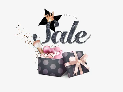 高档化妆品促销礼盒卡片装饰图案免抠