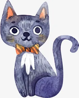 可爱灰色猫咪免抠