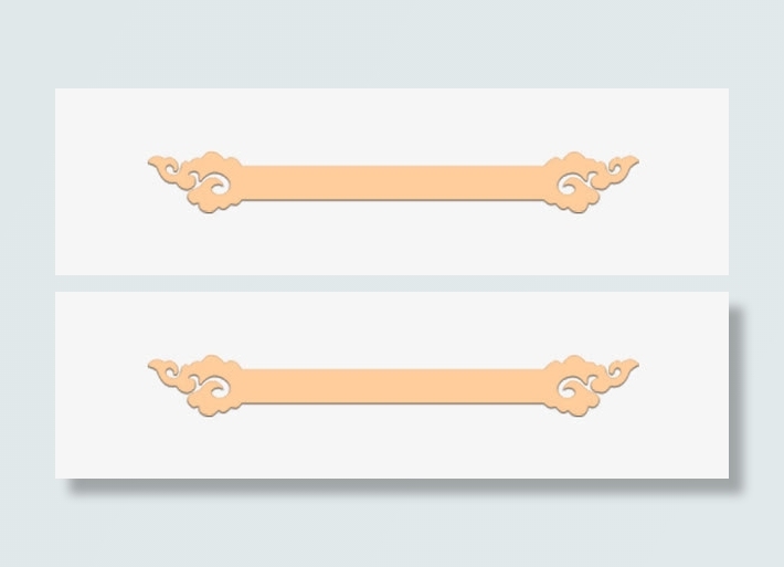 中国风淡红色长条装饰标签免抠