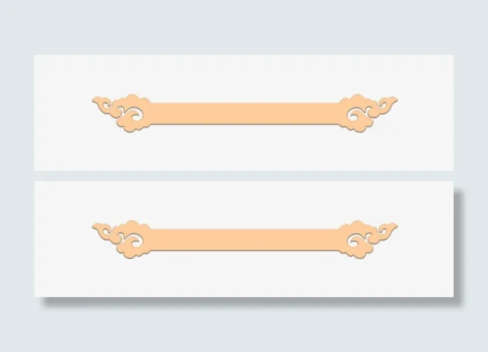 中国风淡红色长条装饰标签免抠