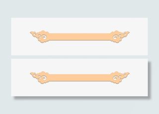 中国风淡红色长条装饰标签免抠