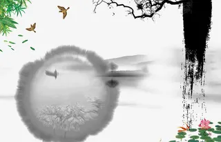 山水风景画免抠