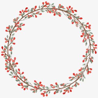 文艺清新花草花环海报设计装饰免抠