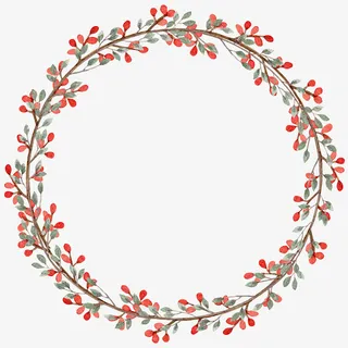 文艺清新花草花环海报设计装饰免抠