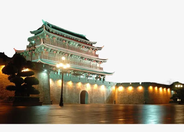 亮光楼台古城楼免抠