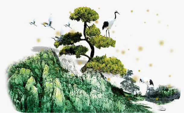 松鹤延年免抠
