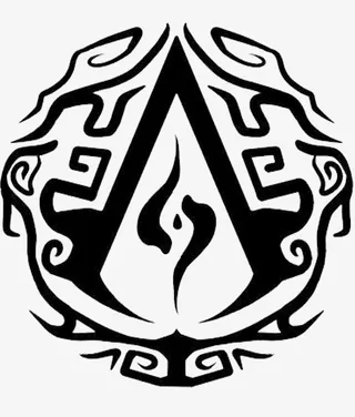 刺客信条黑白logo素材免抠