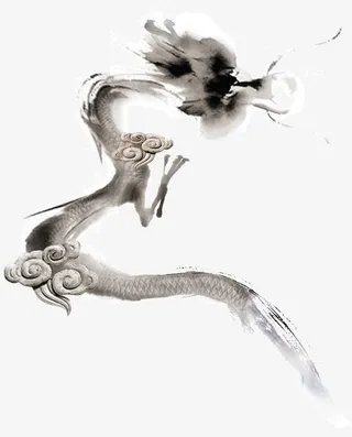 水墨龙免抠