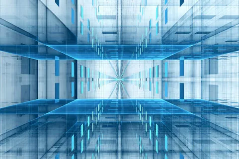 蓝色立体科技空间背景