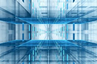 蓝色立体科技空间背景