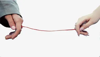 牵红绳情侣元素免抠