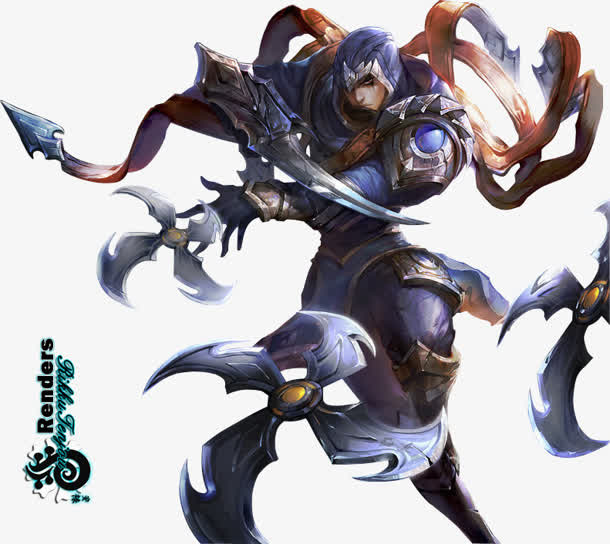 手绘英雄联盟lol男刀锋免抠