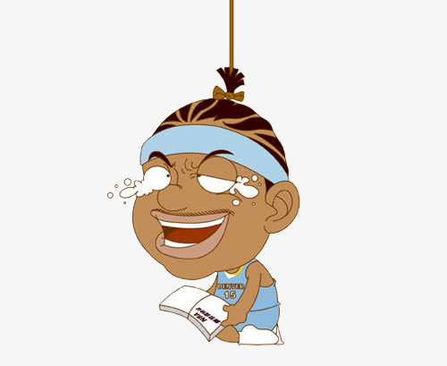 卡通用功念书免抠