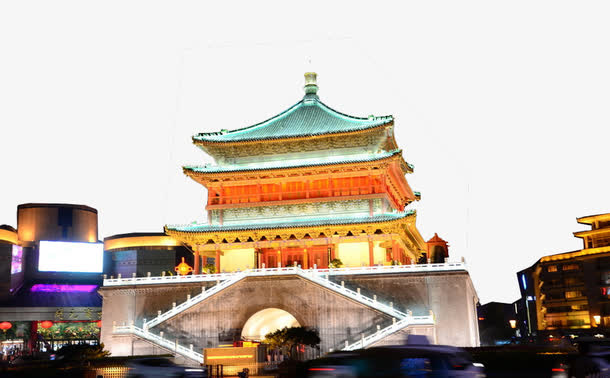 夜晚的角楼免抠