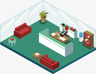 矢量前台接待装饰设计免抠