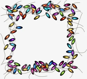 多彩节庆霓虹灯框架免抠