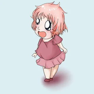 年粉红色动漫人物设计元素免抠