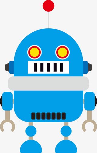 蓝色机器人免抠
