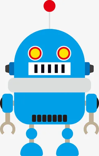 蓝色机器人免抠