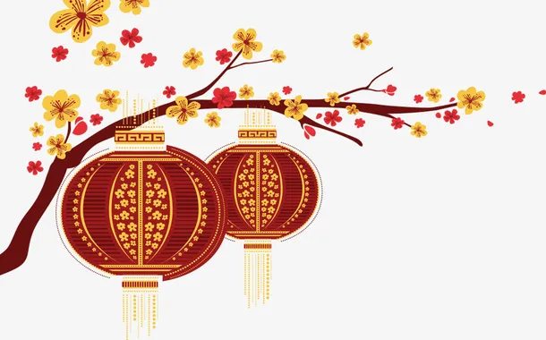 梅花灯笼新年春节免抠