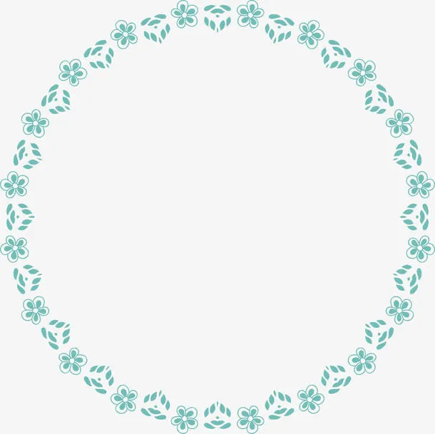 绿色花纹框架免抠