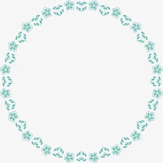 绿色花纹框架免抠