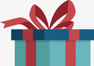 蓝色生日礼物盒免抠