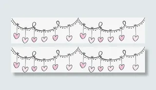 粉色爱心串灯分界线免抠