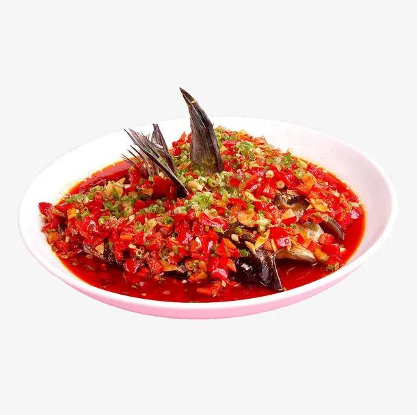 产品实物红辣椒花鲢鱼鱼头免抠