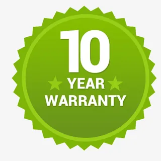 绿色圆形星级10年质保图标设计免抠