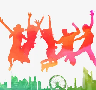 欢呼雀跃元素免抠