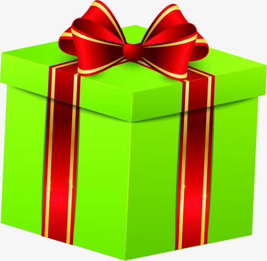 春天绿色手绘礼盒免抠