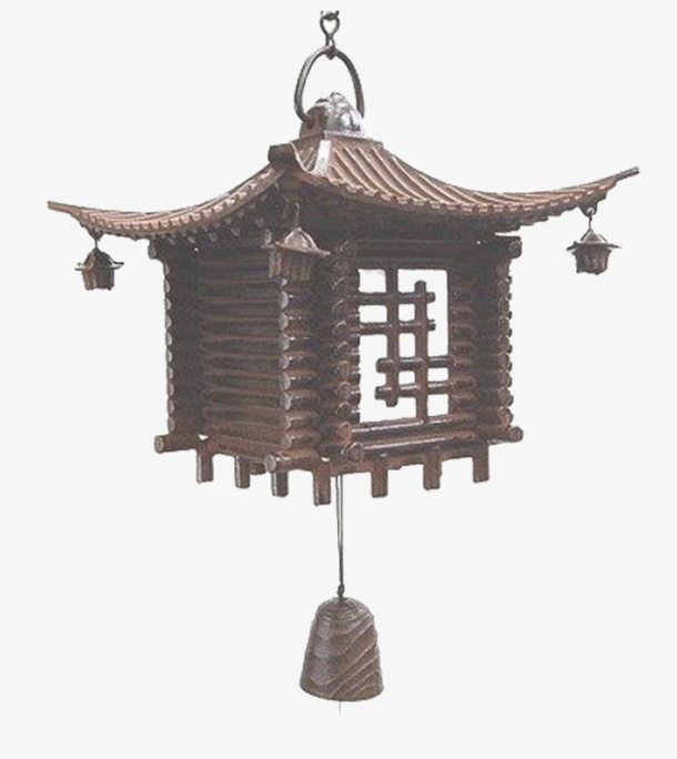日式木质装饰挂灯免抠