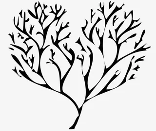 树枝组成的心形免抠