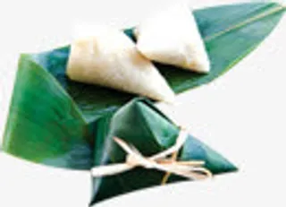 端午节白色粽子绿色芦苇叶子免抠