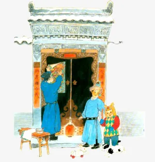 中国名宿贴门神免抠